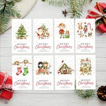 1/10/20/30/40/60pcs Custom Christmas Gift Tags, Christmas Gift Tags Set, Watercolor Christmas Gift Tags, Merry Christmas Tags, Holiday Gift Tags, Editable Santa Gift Tags,Labels For Xmas Gift Wrapping,Holiday Party Favor Tag,Holiday Gift Tag Merry Christmas,Christmas Gift Supplies - Multicolor - View 8