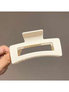 1pc/4pcs Square Lightweight Plastic Hair Claw Clip, Solid Color Hair Claws, Minimalist Style, Retro Frosted Disc Hair Clip, Suitable For Daily, Outing, Leisure, Party, Commuting, Vacation, Washing Face, Bathing, Makeup, Bathroom Hair Accessories, Headwear Accessories, Hair Clips (Black, Beige, Khaki, Dark Coffee)