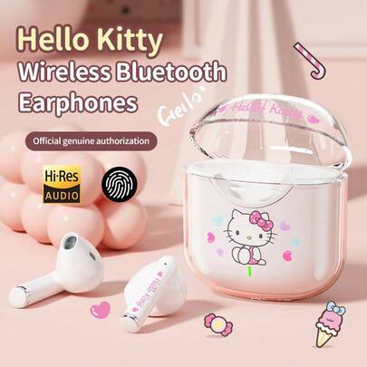 Sanrio Semi-In Ear Wireless Bluetooth Earbuds Official Licensed Cute Cartoon Headphones With Long Battery Life HiFi Sound Quality, Cute Aesthetic Earphones For Daily Use Gift Ideas For Everyone