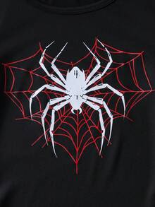 2 Stücke Mädchen Halloween Muster Langarm Strick-Jumpsuit mit Knopfleiste oben und Cargohose, Herbst