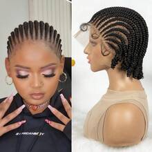 Fashion Popular Hairstyle HD Full Lace Braided Headband Wig, Short Lace Braided Curly Ends, Christmas Gift | Fashionable Wear - Multicolor - View 12