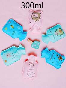 1pc 1000ml/33.8oz Water Injection Type Hot Water Bag, PVC Material, Explosion-Proof, Anti-Scalding Hand Warmer, Plush Cute Hot Water Bag, Can Unpick And Wash ﻿