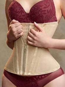 1PC Women's Corset Waist Trainer Corset, Pink,Women's Body Shaper Butt ,Sport Tops, Shapewear, Daily Wear - Màu be - Xem 4