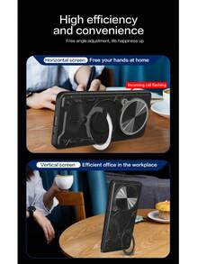 兼容 OPPO Realme 12 Pro 5G / Realme 12 Pro+ 5G 手机壳，带滑动相机镜头和支架 - 黑色 - 查看 5