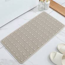 1pc Bath Tub And Shower Mat, Non-Slip Shower Stall Mat With Drain Holes And Suction Cups, Soft Machine Washable Rug, Home Bathroom Shower Carpet, Bathroom Accessories, Bathroom Decor, Kitchen Area Rug, Laundry Room - Khaki - View 9