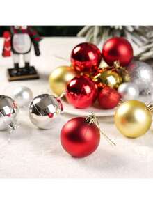 50PCS Christmas Electroplated Matte Decorative Balls, Christmas Tree Decoration Pendants, Decorations For Holiday And Party Scenes, Small Balls To Add Festive Atmosphere, Multiple Colors Randomly Shipped Home Decor Christmas Decorations Room Decor Winter