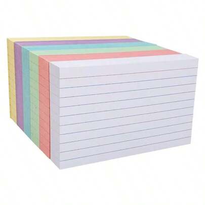 3x5 Regular Index Card, Available In 6 Colors With Blank Horizontal Lines, A 3x5 Flash Card For Office, Study, Messaging, Note Taking, And To-Do Lists, A Must-Have Gift For Returning To School.