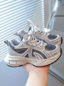 1 Pair Kids' Mesh Breathable Sports Shoes, Low-Top Running Sneakers For Boys & Girls, Fashion Lightweight Student Shoes, Suitable For Spring, Summer, Autumn, Winter