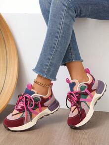 Women's Outdoor Sports Shoes Lace-Up Women's Shoes Casual Low-Cut Shoes Round Head Women's Shoes - 彩色 - 查看 4