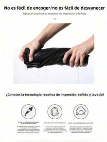 Camiseta Casual Mujer - Algodón 100% Suave, Estampado Moderno, Ideal para Todo Momento  Liso    Casual    Ninguno    Diario - Negro - Ver 4