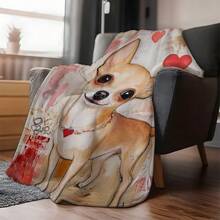 Super Soft Cute Dachshund Prints Flannel Printed 3D Blanket, As Birthday Gifts, Family, Wedding, Souvenir Blankets, Polyester Blankets Suitable For All Seasons, Washable, Machine Washable, Lightweight, Breathable, Comfortable, Warm, Unique, 280gsm For Him, Her Personalized Ideal Gifts For Her, Him, Family, Boyfriend, Girlfriend, Father, Family, Mother, Lover, Daughter, Son, Grandfather, Grandmother, Friend, Classmate, Pet.   Perfect Nap, Camping, Travel, Home, Daily Life, Office Decoration, Birthday, Anniversary, Valentine's Day, Thanksgiving, Christmas, Halloween, Mother's Day, Father's Day, Wedding, New Year Gifts ,Sofa,Bed,Car,Bedroom,Living Room,Office,  Outdoor Camping, Beach,Wall Decoration - 多色10 - 查看 3