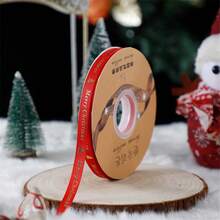 5yards 10mm Christmas Ribbon Printed Christmas Polyester Ribbon For Handmade Design Christmas Decoration Gift Packing