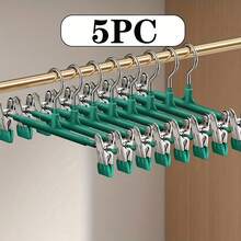 50 pezzi Grucce per pantaloni in acciaio inossidabile con fermagli regolabili, inodore e facili da usare, rastrelliera in metallo per asciugatura, gruccia per pantaloni rivestita in plastica, portapantaloni invisibile per uso domestico con fermaglio per biancheria intima, gruccia per pantaloni, abiti, sciarpe e gancio antiscivolo resistente, adatto per bagno, camera da letto, armadio, dormitorio