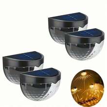 1/2/4/6 件太阳能栅栏灯，LED 庭院路径灯，花园节日氛围灯，黑色外壳白光/暖光防水 ABS 外壳，太阳能电池板充电持久照明，适用于栅栏、花园、墙壁、游泳池、阳台、车库、小路装饰，圣诞节、母亲节、万圣节、情人节节日派对礼物，户外花园小路、庭院、露台照明 - 黑殼 - 查看 16