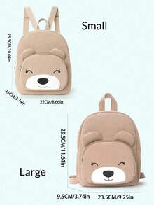 Personalized Bear Backpack For Kids 3–6Y | Custom Embroidered Name Bag | Cute Corduroy Gift For Christmas, New Year, Birthday & Winter Holidays - Khaki  Bear - View 4