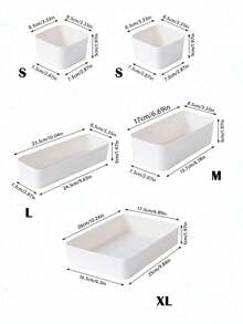 9/6/5/4 piezas de caja de almacenamiento de plástico blanco, juego de cajones de almacenamiento, bandeja de almacenamiento de cajón multifuncional para baño y tocador, caja de almacenamiento de cosméticos, dormitorio, herramientas pequeñas de cocina y oficina