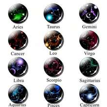 12 Constellation Glow In The Dark Creative Galaxy Keychain Good Luck Keychain Glass Ball Pendant Key Ring Couple Key Chain Improve Love Wealth Success