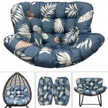 Rocking Chair Cushion,Waterproof Wicker Egg Chair Replacement Pad, Hammock Chair Pad, Oversized Multifunctional Wicker Egg Lounge Chair Soft Cushion,Thick Papasan Seat Cushion With Ties For Indoor & Outdoor Patio, Porch, Balcony, Garden Patio Outdoor Rocking Chair Living Room, Comfy Modern Cozy Lounge Rocker Chair Cushion For Balcony Porch Patio - Màu xanh bụi bặm - Xem 2
