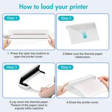 Portable Thermal Printer For Travel, Print 8.5x11" Paper Instantly With Bluetooth, Inkless Mobile Printer For Office Docs, School Notes, Travel|Students Professionals, A4 Portable Wireless Travel Printer A4 Thermal Printer Mobile Printer Wumo Printer Or A4 Thermal Printing Paper Support 8.5" X 11" US Letter Mobile Printer Compatible With IPhone Android Windows Suitable For Office, Home And Car - Please Select Printer Or Paper Option, Black/White - 黑色 - 查看 11