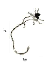 1 Stück neue Punk-Stil Ohrringe, europäisch-amerikanische Mode personalisierte schwarze Acryl Edelstein Spinnen Manschetten Ohrringe