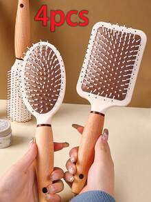 1/4 Set: Square Air Cushion Comb + Round Air Cushion Comb + Curling Comb - 1 Piece Comb, Styling Comb, Haircut Comb, Curling Comb, Air Cushion Comb, Pointed Tail Comb, Massage Comb, Bone Comb, Detangling Tool, Massage Tool, Hair Dye Comb, Head Massage Comb, Easily Detangle Knots, Plastic Detangling Tool, Blow Dry And Straighten, Oval Air Cushion Comb - Multicolor - View 11