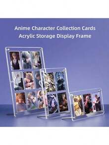 Support en acrylique pour personnage d'anime et carte de jeu, porte-photo et cadre, organisateur de stockage épais transparent pour cartes de collection, 6,5 x 9,1 yard