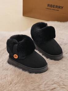 2025 New Winter Children Boots Cartoon Cute Indoor/Outdoor Plush Shoes Boys/Girls Warm Fleece Snow Boots