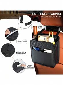 2025 Multifunktionale Auto Sitz Aufbewahrungstasche aus Leder, Abfalltasche, tragbarer Mülleimer für die meisten Automodelle