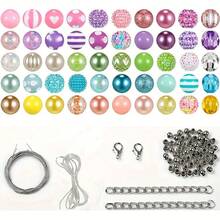 50Pcs 20mm Beads Rhinestone For Pens, Jewelry Beaded Pen Making DIY Decorative Beads Colorful Sparkling Artificial Transparent Bubble Gum Beads, Necklace Bracelet Accessories - Trộn màu - Xem 8