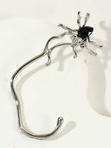 1 Stück neue Punk-Stil Ohrringe, europäisch-amerikanische Mode personalisierte schwarze Acryl Edelstein Spinnen Manschetten Ohrringe