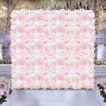 YUNRUX 20pcs Artificial Flowers Wall Roses Wall Backdrop Wedding Decor 40x60cm For Valentine's Day Decoration Party Wedding Engagement Anniversary Romantic
