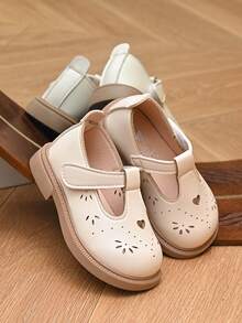 女童软底皮鞋，2025年春夏新品系列，公主风平底鞋，纯色，韩版时尚，小童休闲鞋