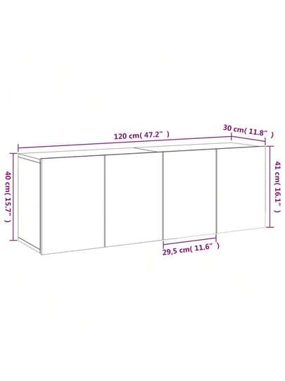 VidaXL TV Cabinets Pcs Wand Mounted 60x30x41 Cm Grijs Sonoma Oak view 2