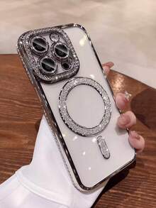 2025 Premium Sparkling Rhinestone Phone Case Compatible With IPhone16 15 14 13 12 11 Pro Max Plus Magnetic Clear Lens Protection
