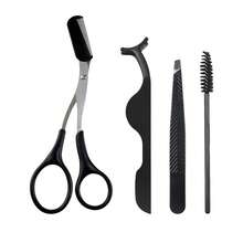 1/2/3/4 piezas Kit portátil de arreglo de cejas de acero inoxidable, pinzas de precisión para dar forma a las cejas y eliminar el vello fino, compacto y ligero, esencial para viajar