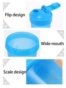 1 pieza Botella agitadora de 400ml/14oz para batidos de proteínas, botella agitadora, vaso para batidos fitness, vaso de agua deportivo, botella agitadora con bolas batidoras, facilita añadir cucharadas y líquidos, con marcas en relieve que miden onzas y mililitros, perfecto para batidos de proteínas, batidos y suplementos, puede ser un regalo para la novia - Multicolor - Ver 10