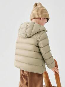 Balabala Kids Lightweight Down Jacket Fall/Winter – Hooded Water & Oil Resistant Family Style - Khaki - View 4