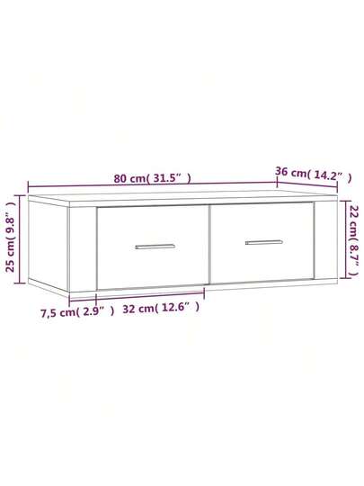VidaXL TV Wand Unit 80x36x25 Cm, Finished Wood, Concrete Grijs view 2