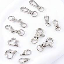 5 Pieces Of Multi-Style Heart-Shaped Lobster Rotating Keychains, Couple Keychains, Bag Buckles, Alloy Material, With Rotating Hooks, Suitable For Christmas And Love Decoration