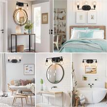 Bathroom Light Fixtures, 3-Light Matte Black Modern Vanity Lights, Vintage Wall Sconce Lighting, Bathroom Wall Lamp, E26 Base Porch Wall Lamp For Mirror Living Room Cabinet (Bulbs Is Not Included) - Black - View 5