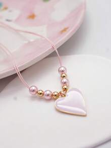 قلادة قلب معلق وردي ناعم وذهبي، قلادة خنّاق أنثوية رقيقة، لقاء رومانسي، يعزز الجاذبية الأنثوية، مناسبة للارتداء اليومي، هدية عيد الحب، إكسسوار حفلة