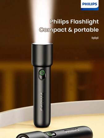  Philips 1PC SFL1235 Flashlight, Super Bright, Super Durable, Rechargeable, Long Life, Home, Outdoor Emergency, Multi-Function Handheld Flashlight