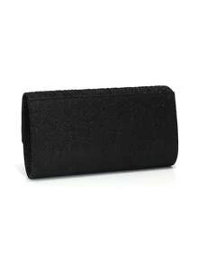 Sacs-cadeaux de Noël noirs, petit sac pochette enveloppe. Sac à main de mode classique pour banquet, soirée. Sac à bandoulière avec chaîne métallique brillante et pailletée