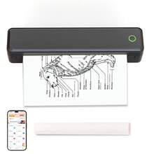 Portable Thermal Printer For Travel, Print 8.5x11" Paper Instantly With Bluetooth, Inkless Mobile Printer For Office Docs, School Notes, Travel|Students Professionals, A4 Portable Wireless Travel Printer A4 Thermal Printer Mobile Printer Wumo Printer Or A4 Thermal Printing Paper Support 8.5" X 11" US Letter Mobile Printer Compatible With IPhone Android Windows Suitable For Office, Home And Car - Please Select Printer Or Paper Option, Black/White - trắng - Xem 1