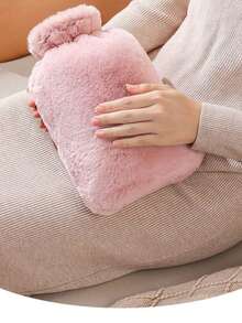 Hot Water Bottle, Filled With Water, Can Be Used For Warm Compress And Stomach Heating Thickened Anti-Explosion Women's Foot Warmer Bag Water-Filled Hand Warmer Bag Faux Rabbit Fur Water-Filled Hand Warmer Pouch Suitable As Gifts For Valentine's Day, Ramadan, And Other Occasions - Multicolor - View 3
