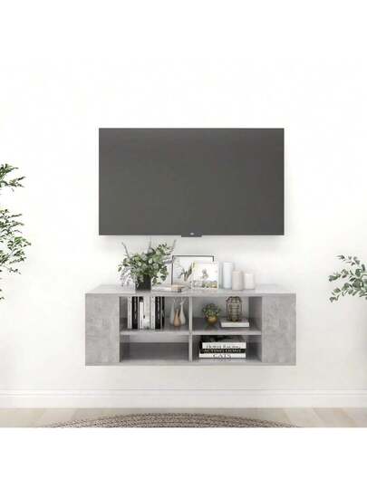 VidaXL TV Wand Unit 102x35x35 Cm, Finished Wood, Concrete Grijs