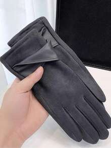 1 Pair Women's Fashion Touchscreen Warm Gloves, Thermal Lined Driving Touchscreen Gloves, Cute For Autumn/Winter