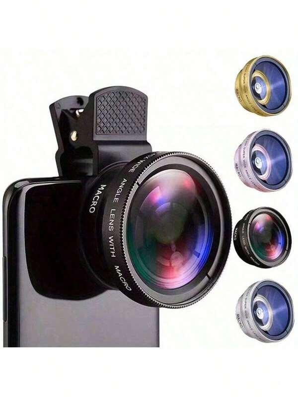 Universal Phone Lens Is Compatible With Iphone And Android, 2-In-1, Ultra Wide, Macro, HD, Clip, 37mm Wide-Angle Lens & 12.5x Super Macro Lens, 0.45X HD, Pro To Enhance Your Smartphone Photography Experience! (Some Accessories Are Random)