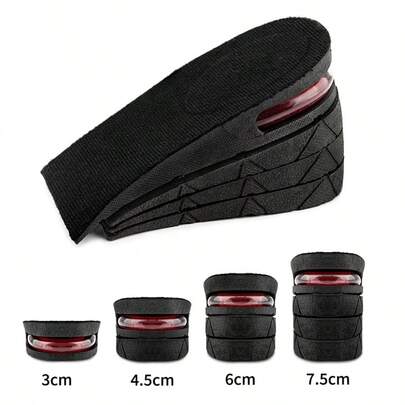 1 Pair Unisex Removable Height Increasing Insoles, Comfortable Hidden Semi-Cushioned Air Cushion Insoles, Suitable For Sports Shoes, Casual Shoes, Boots, Etc.