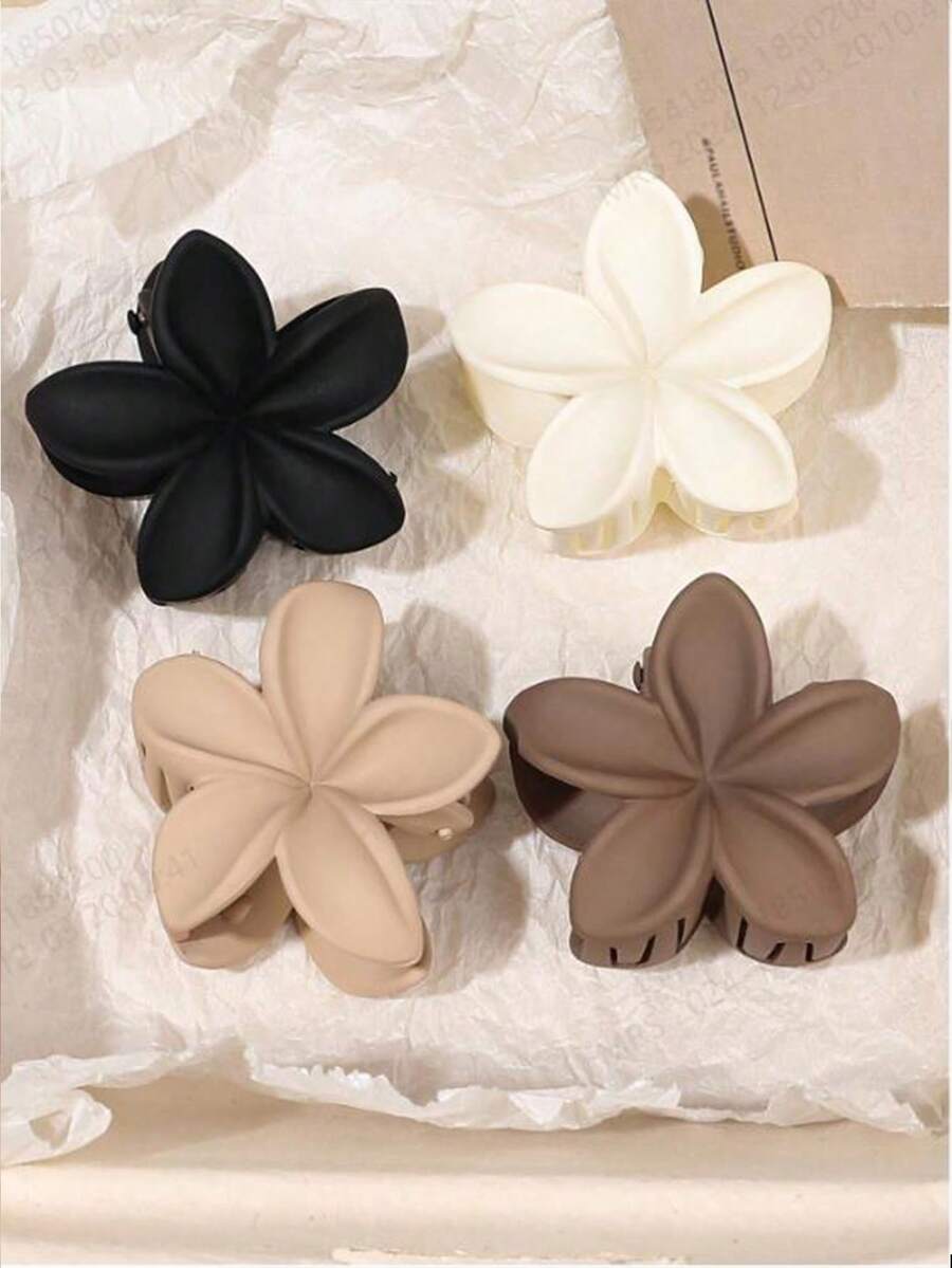 4pcs Matte Dark Color Hair Claw Clips, Suitable For Daily Commute And Holiday Travel Hair 